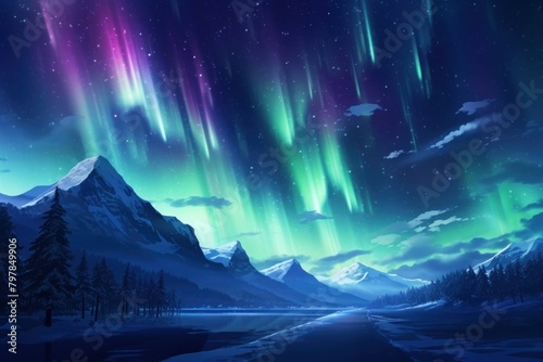 Northern lights nature night sky