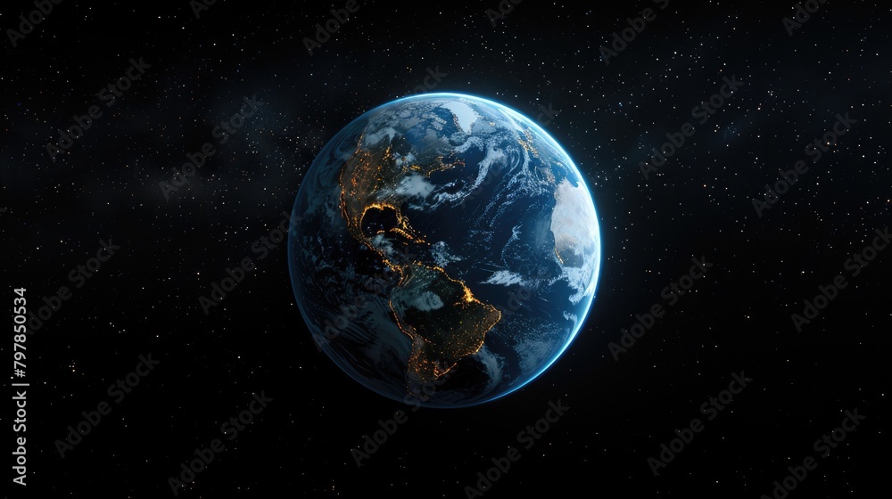 The Earth in space.
