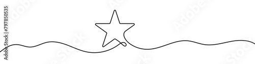 Star icon line continuous drawing vector. One line star icon vector. Star icon. Continuous outline of a star icon. white background. vector illustration. EPS 10 