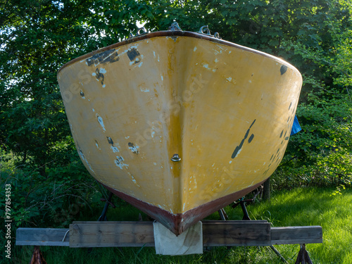 Yellow Sailboat in Storage