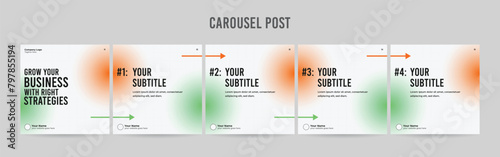 Stunning Carousel Post Template, Editable Social Media Layout Design, business Instagram & Linkedin Carousel Post, Template eps 10.	