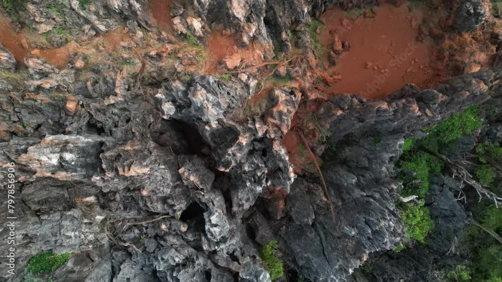Aerial video of monkeys on cliffs in Krabi Thailand Aerial video of monkeys on cliffs in Krabi Thailand