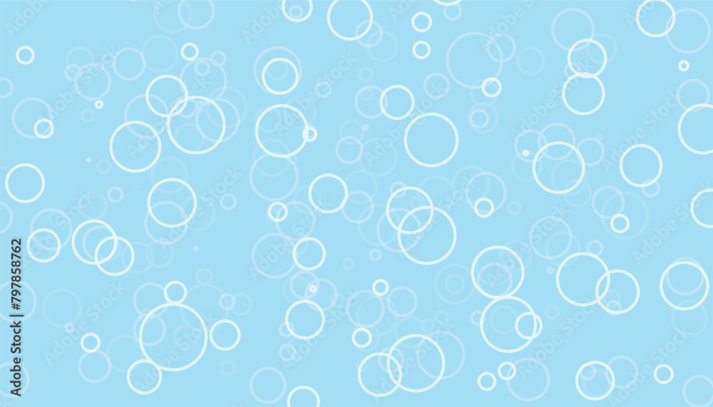 white vector circle shapes on blue background, circles minimal seamless layout with circle shapes, background with circles