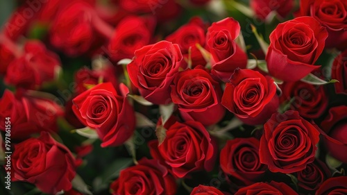 Close-up of fresh red roses.