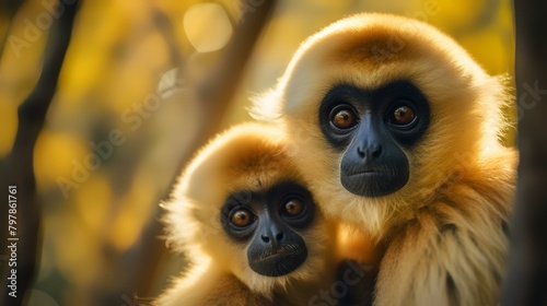 close up of a long macaque sitting photo