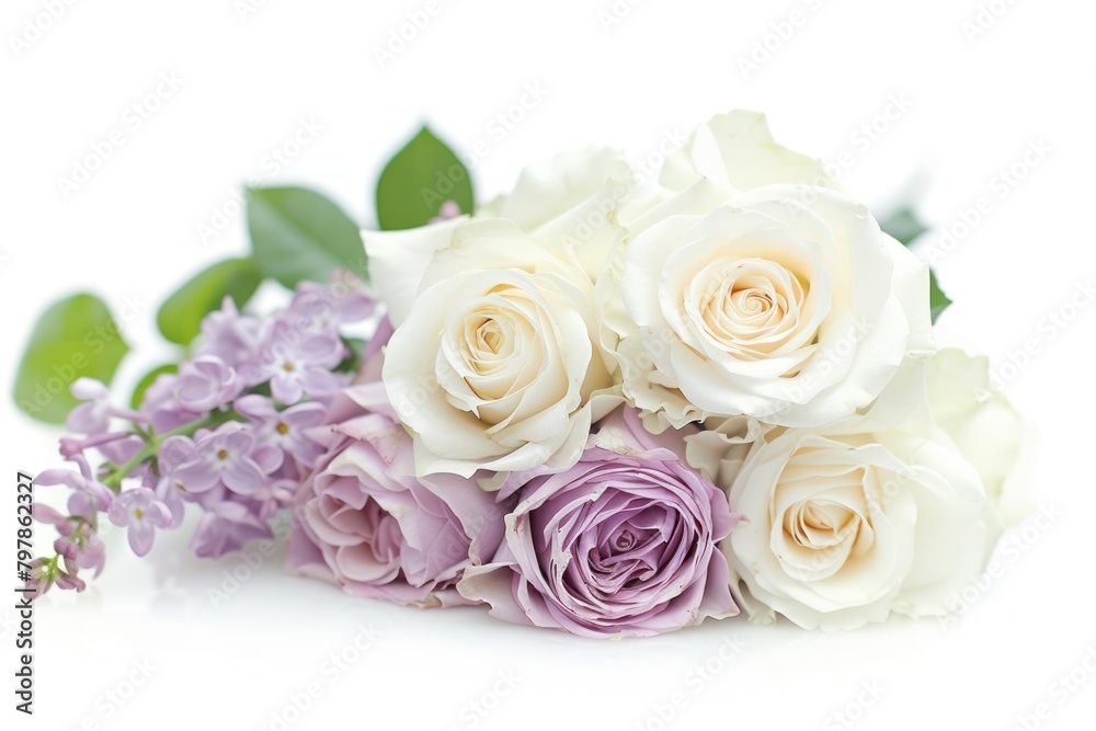 Bouquet of soft lilac rose blossom flower.