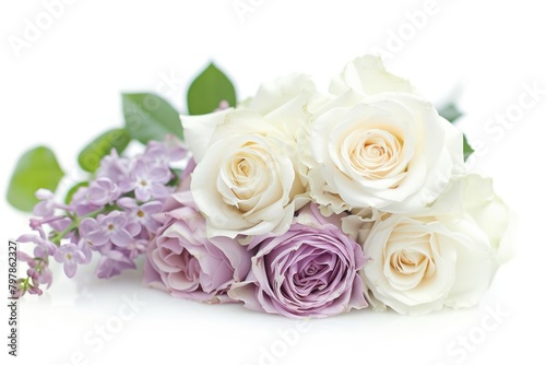 Bouquet of soft lilac rose blossom flower.