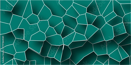 3D broken glass quartz vonoroi diagram vector background.Papercut geometric mosaic tiles pattern background.Seamless vintage vector background.
