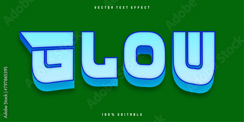 Glow light text effect, editable retro and glowing text style