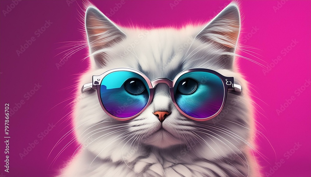white cat with sunglasses white cat with sunglasses