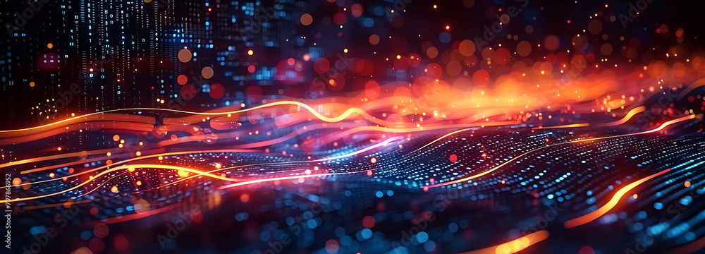Cyber big data flow. Blockchain data fields. Network line connect stream. Concept of AI technology, digital communication Cyber big data flow. Blockchain data fields. Network line connect stream. Concept of AI technology, digital communication