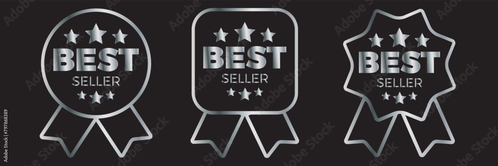 Best seller icon badge set. Set of best seller emblem for sale, special offer, promotion, advertising. 11:11 Best seller icon badge set. Set of best seller emblem for sale, special offer, promotion, advertising. 11:11