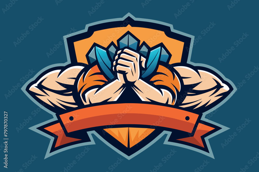 arm wrestling team logo. An atmosphere of strength and victory