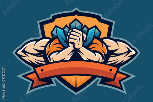 arm wrestling team logo. An atmosphere of strength and victory