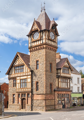 Ledbury Clock Tower and Library in the county of Herefordshire
 photo