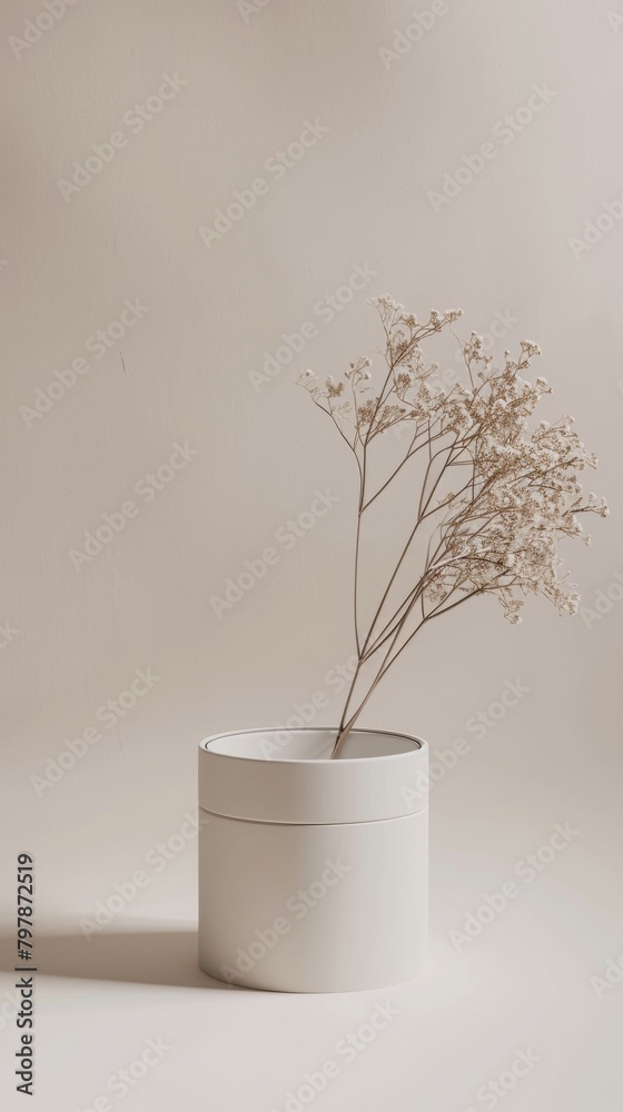 Obraz premium cosmetic product display template show with copyspace with sunshade from tree branch nature shadow shape concept showcase product exhibition of blank object product