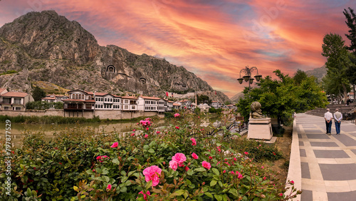 sunset in the Amasya city