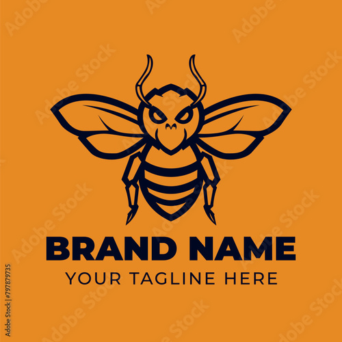 Bee honey vintage logo