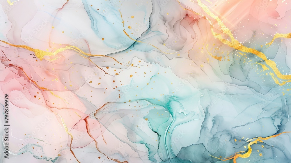 Beautiful watercolor background with gold lines. Perfect for prints, wall art, covers, and invitations.