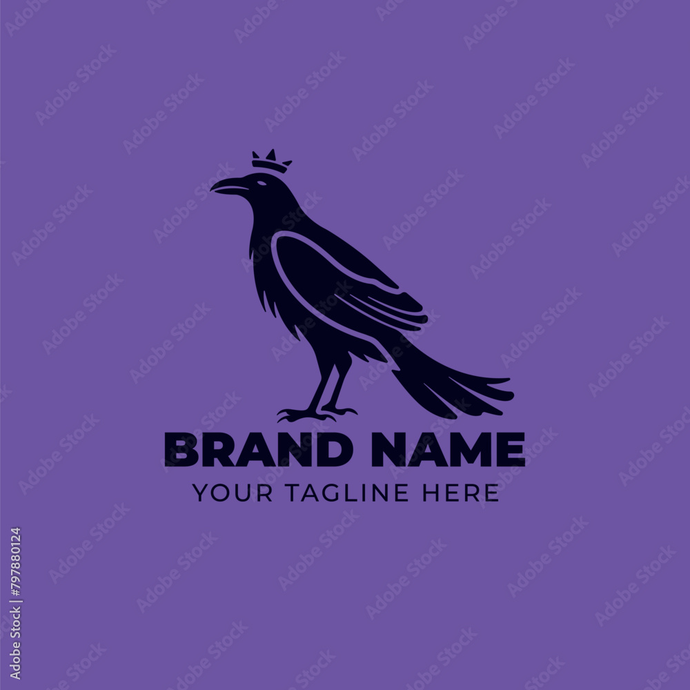 Obraz premium Raven crow minimalistic logo