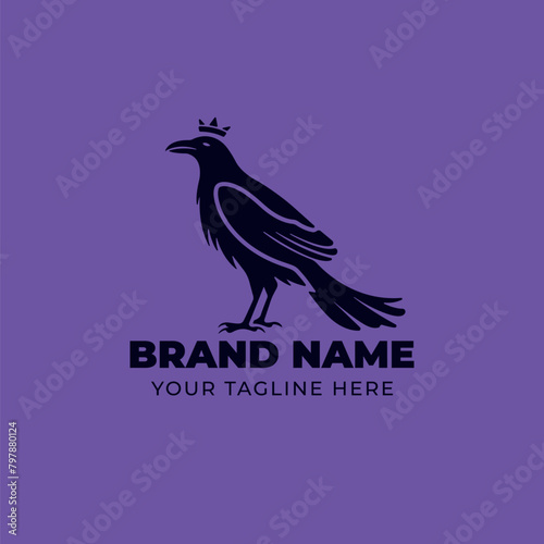 Raven crow minimalistic logo