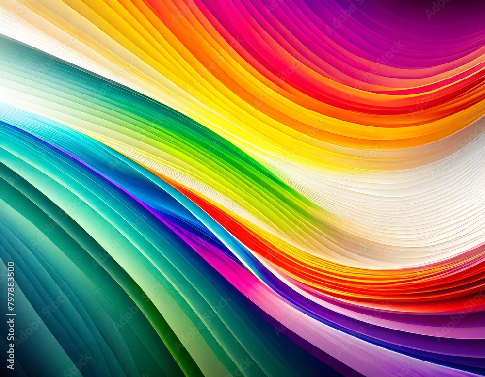 horizontal colorful abstract wave background with rainbow colors