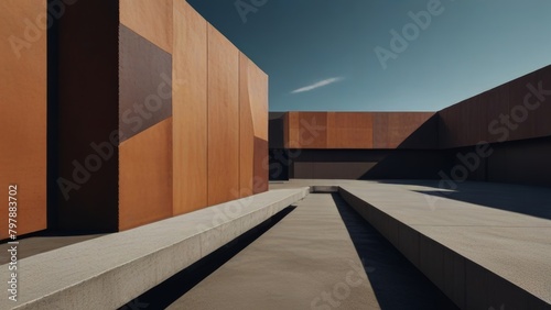 Modern architecture against the cloudless sky