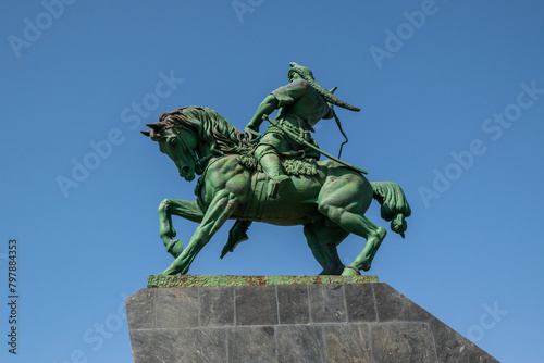 Monument to Salavat Ulaev (national hero of the Bashkortostan) on the horse in Ufa, Bashkortostan, Russia