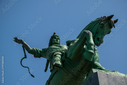 Monument to Salavat Ulaev (national hero of the Bashkortostan) on the horse in Ufa, Bashkortostan, Russia