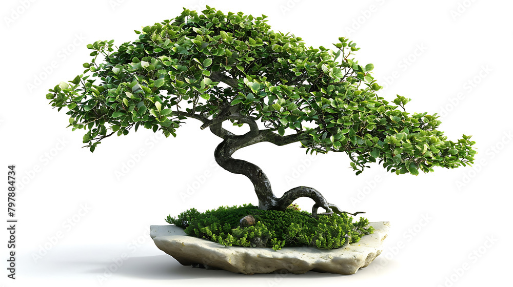 bonsai tree in a pot on a white background bonsai tree in a pot on a white background