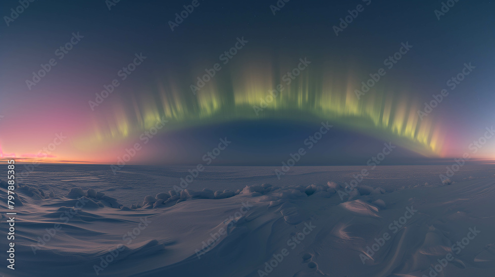Beautiful Northern Lights or Aurora over a frozen stream in the Arctic region. Beautiful Northern Lights or Aurora over a frozen stream in the Arctic region.