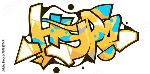 Hype word graffiti text font sticker © 4R1ZM4N