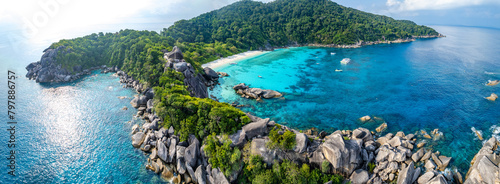 Aerial view of Similan island in Phang Nga, Thailand photo