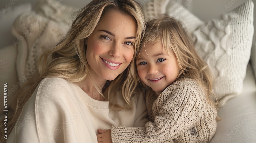 Mother and daughter at home Mother and daughter at home