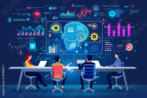 social media team developing addictive content, researching how to hack the brain of consumers