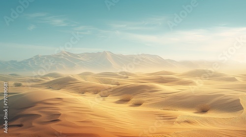 A desert with shifting sands revealing hidden technological ruins beneath, no contrast, clean sharp,clean sharp focus,blurred background © รันนี่ เจอนั่น Mm