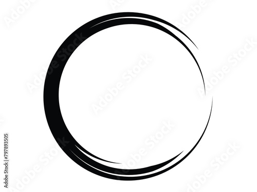 Grunge circle made of black paint. Grunge circle made of black ink.