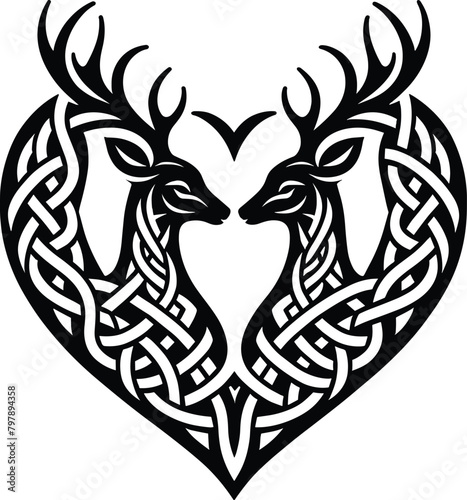 Celtic deer vector illustration.