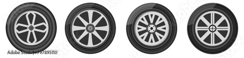 PNG, Set of car wheels icon. A wheel tyre for the car and the motorcycle and the truck and the SUV. Round and transportation, automobile equipment, vector illustration in flat design