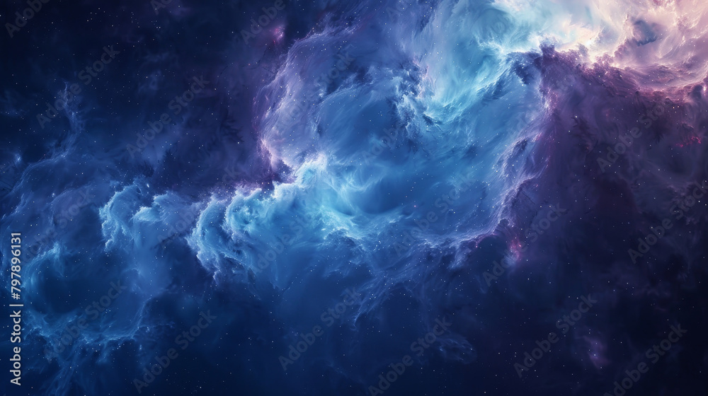A blue and purple sky with stars and clouds