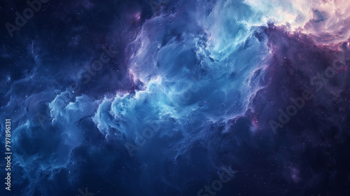 A blue and purple sky with stars and clouds
