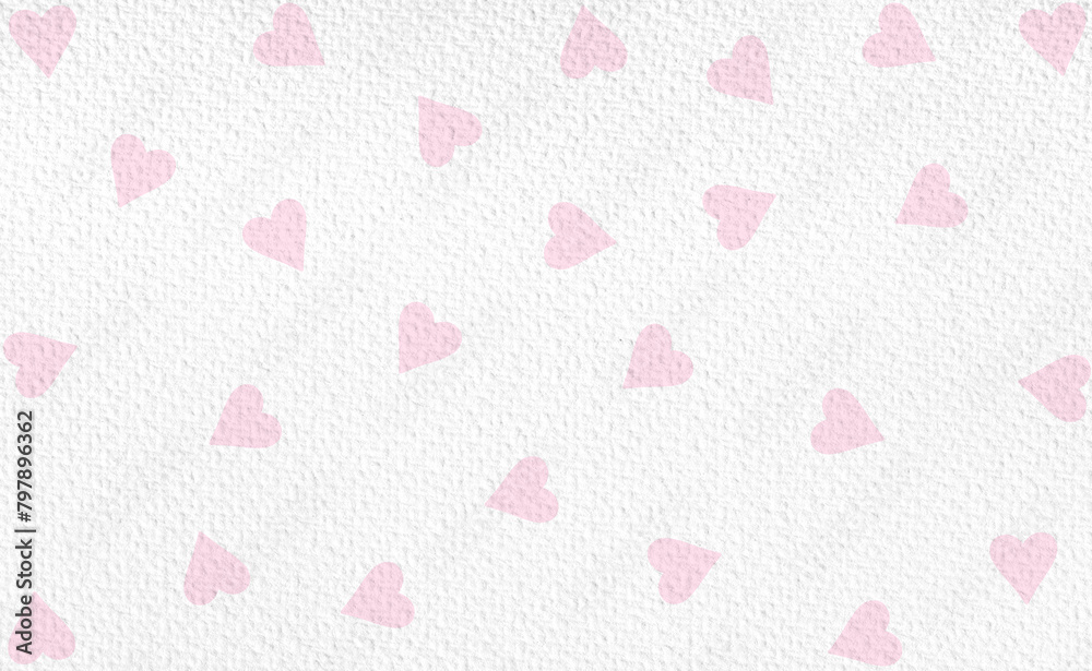 watercolor paper texture with hearts, background watercolor paper texture with hearts, background