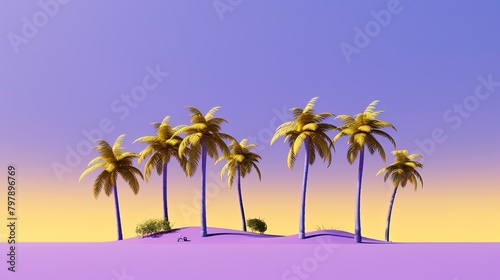Relaxing Vacation in Palm Tree Landscape