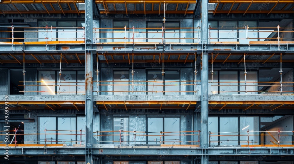 Grid Structure: A photo of a building under construction