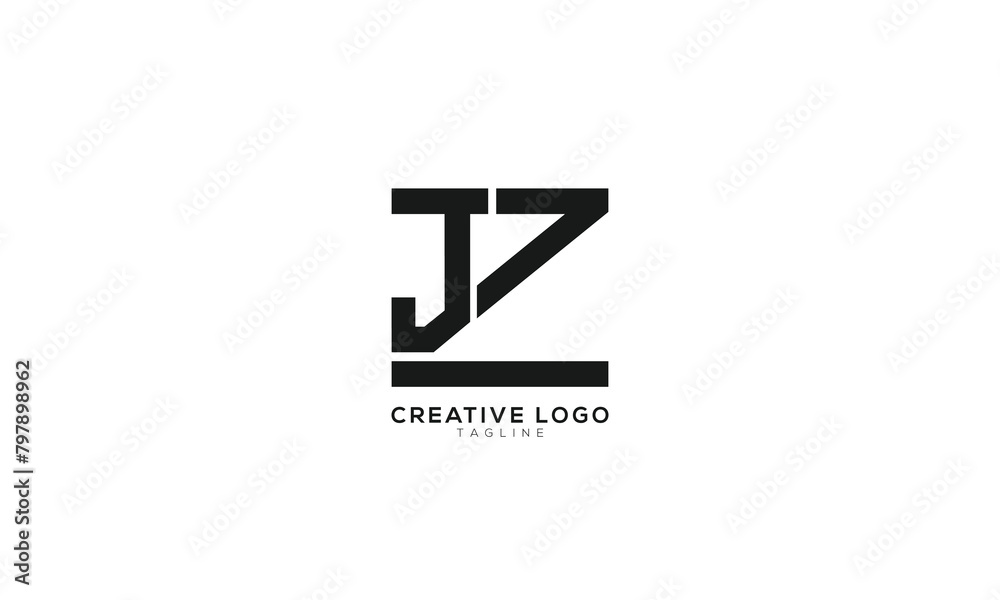 JZ ZJ Abstract initial monogram letter alphabet logo design