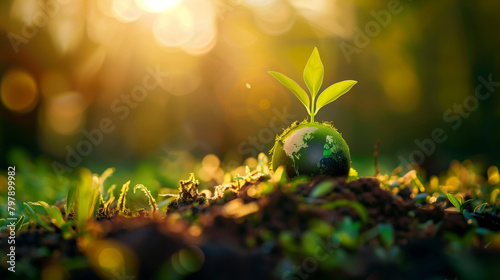 plant on an small earth