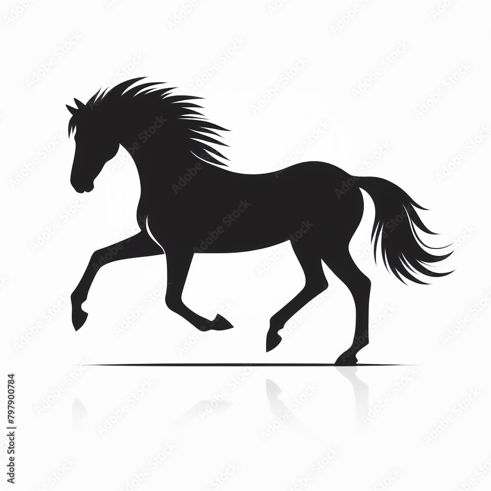 Obraz premium Horse silhouette illustration isolated on white background