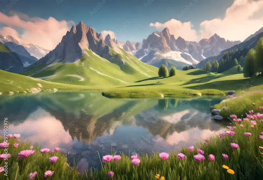 Fototapeta premium lake in the mountains
