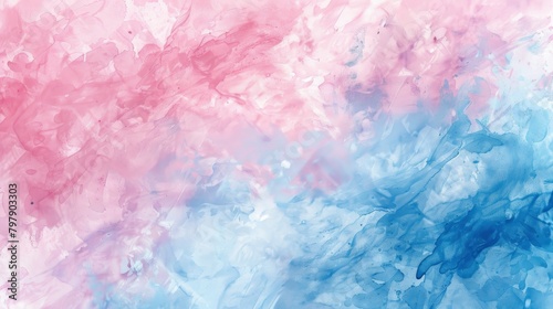 Abstract watercolor background with pink and blue colors, vintage texture, hand painted, brush strokes, pastel tones