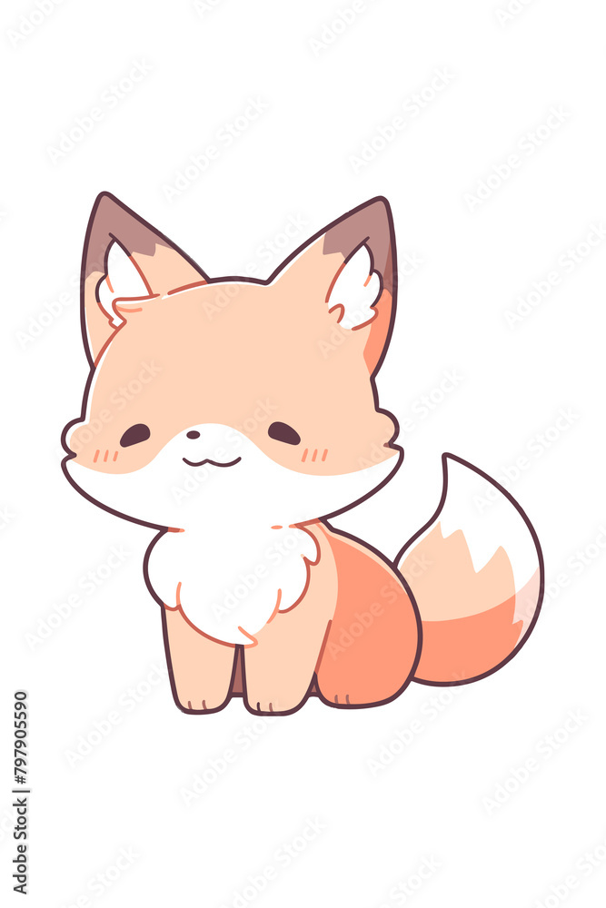 Obraz premium Kawaii Smiley Face Sticker: Cute Character for Any Project